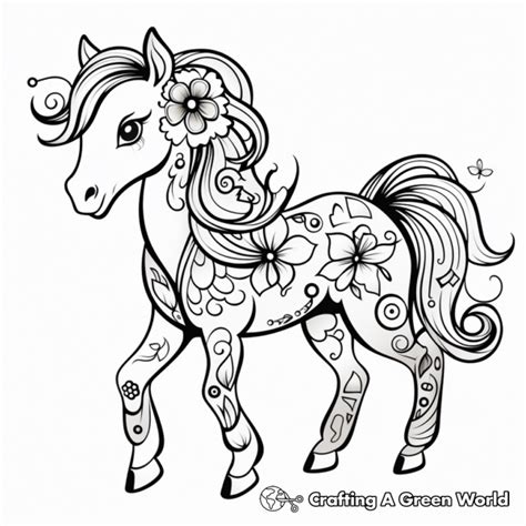 Rainbow Horse Coloring Pages - Free & Printable!