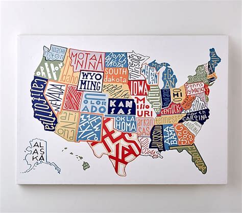 USA Map Canvas Wall Art | Pottery Barn Kids