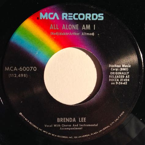 Brenda Lee - All Alone Am I / I'm Sorry (Vinyl, 7", 45 RPM, Single, Reissue) | Discogs