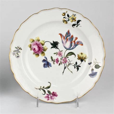 Pair of Antique 18th Century Meissen Porcelain Plates with Floral ...