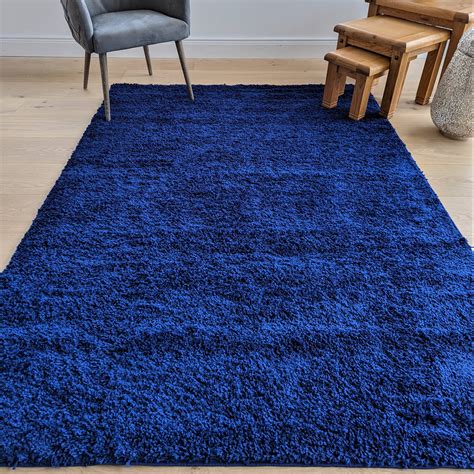 Navy Blue Affordable and Super Soft Shaggy Rugs - Oslo