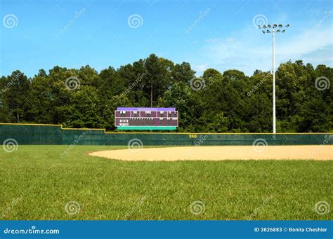 Baseball Field and Scoreboard Stock Image - Image of scoreboard, grassy ...