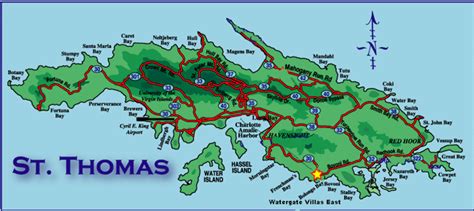 St Thomas Island Map Caribbean