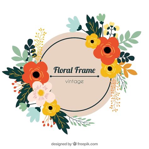 Free Vector | Floral frame with cute flowers