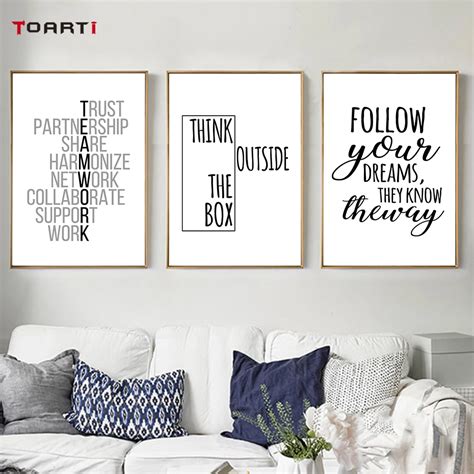 Motivational Quotes Print Poster Hand Inspirational Quote Canvas Painting Office Wall Art Modern ...