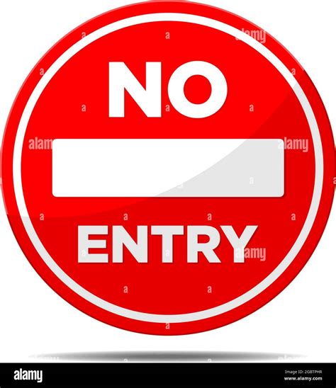 No entry road sign. Red Circle with white brick. Vector on transparent background Stock Vector ...