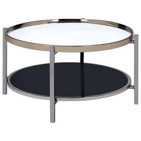 Elements International Edith CEH100CTE Contemporary Round Coffee Table with Glass Top | Sam's ...