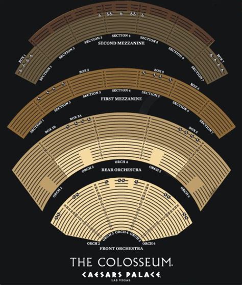 Seating Chart Caesars Colosseum Las Vegas