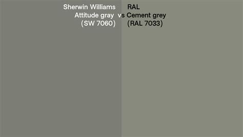 Sherwin Williams Attitude gray (SW 7060) vs RAL Cement grey (RAL 7033 ...