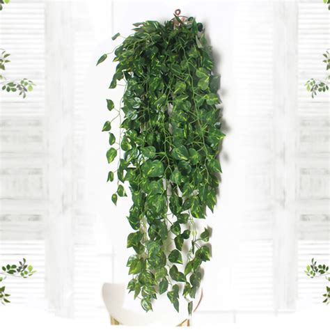 LELINTA 2 Bunch 3ft Artificial Flower Ivy Outdoor Fake Hanging Vine Plant Leaves Garland Wedding ...