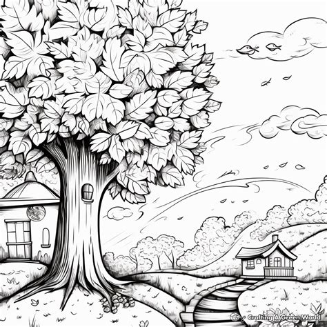 Fall Tree Coloring Page