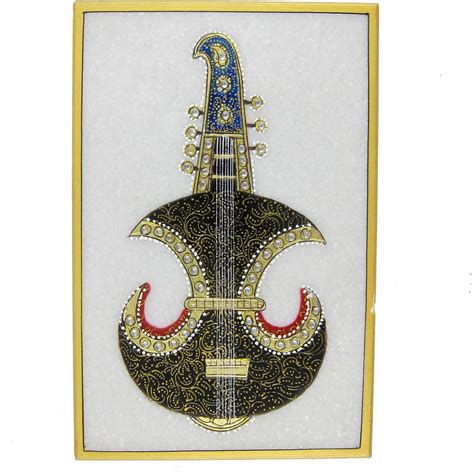 Marble Art Embossed Miniature Painting Of Indian Music Instruments On Marble Plate 15 X 10 cm ...