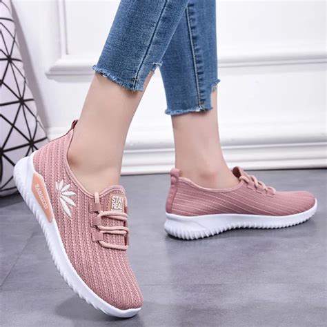 woman Casual Shoes 2019 New Arrivals Comfortable Breathable Women Sneakers Mesh Soft Sole light ...