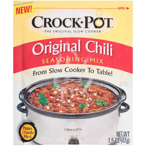 Crock Pot Original Chili Seasoning Mix, 1.5 oz. Packet - Walmart.com