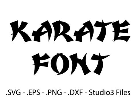 Karate Font Vectors Alphabet Cutting Files. - Etsy