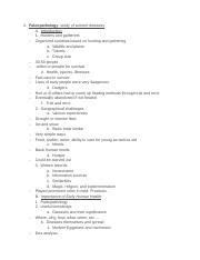 HOM Lecture #2 - II. Paleopathology- study of ancient diseases A. Introduction: 1. Hunters and ...