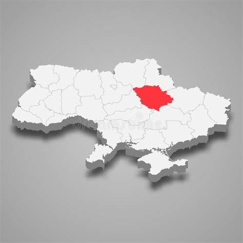 Poltava Oblast. Region Location within Ukraine 3d Map Stock Vector - Illustration of center ...