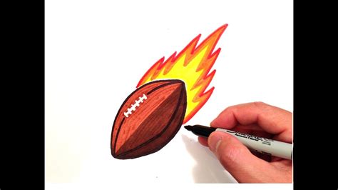 How to Draw a Football with Flames - YouTube