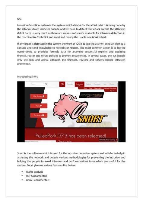 Intrusion Detection System and Snort: A Comprehensive Guide | Desklib