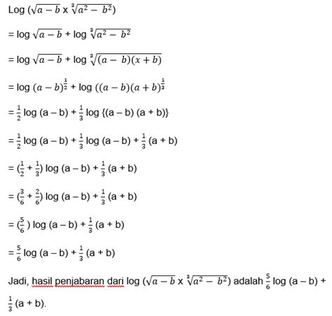 Cara menghitung logaritma seperti ini yaitu dengan mengubah akar menjadi bilangan berpangkat ...