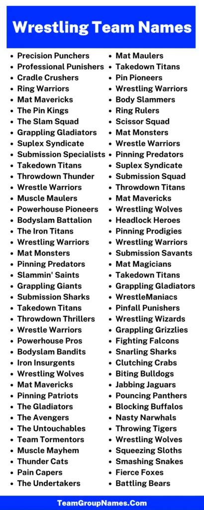 360+ Wrestling Team Names to Step into the Ring