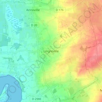 Lingreville topographic map, elevation, terrain