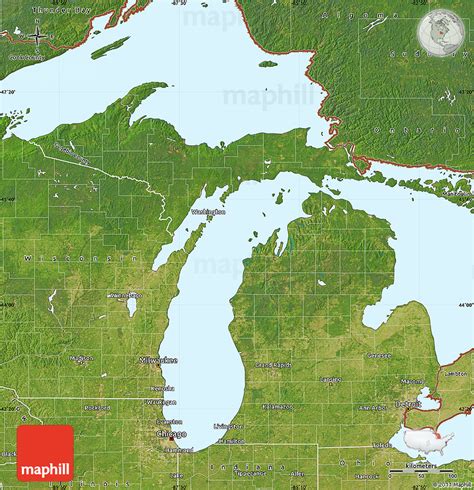 Satellite Map of Michigan