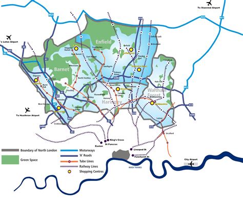 North London City Region Map | Map of London Political Regional