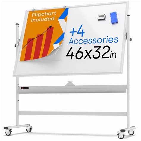 Buy Rolling Magnetic Whiteboard 1160x800mm - Large Portable Dry Erase ...