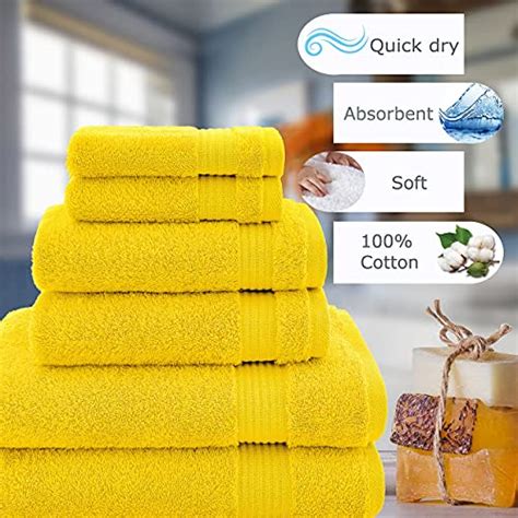 Cotton Paradise, 6 Piece Towel Set, 100% Turkish Cotton Soft Absorbent Towels for Bathroom, 2 ...