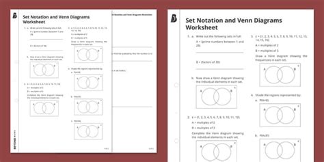 👉 Set Notation and Venn Diagrams Worksheet (Teacher-Made)