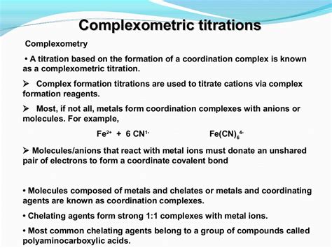 Complexometric titrations