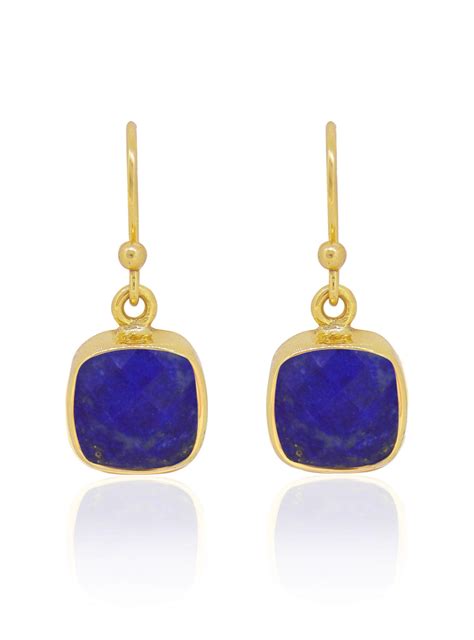 Indie Lapis Lazuli Gemstone Earrings in Gold — Jewellery Co. Australia