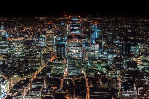 wallpaper london, united kingdom, skyscrapers, top view, night city HD : Widescreen : High ...