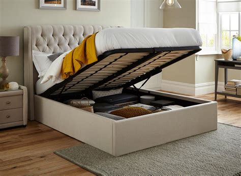 Deacon Velvet Finish Ottoman Bed Frame | Dreams