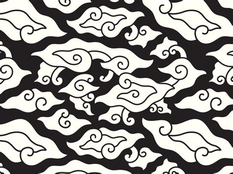 motif batik hitam putih vector - Fiona Bower