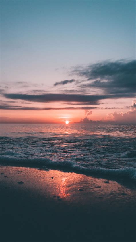 Soft, sea wave, close up, sunset, nature, 1080x1920 wallpaper | Beach ...