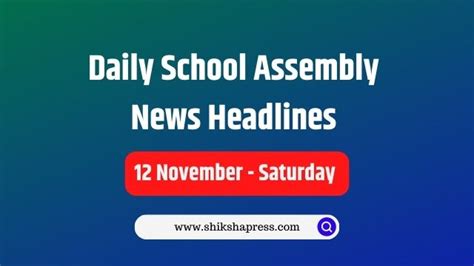 Today’s News Headlines for Daily School Assembly 12 November - Best ...