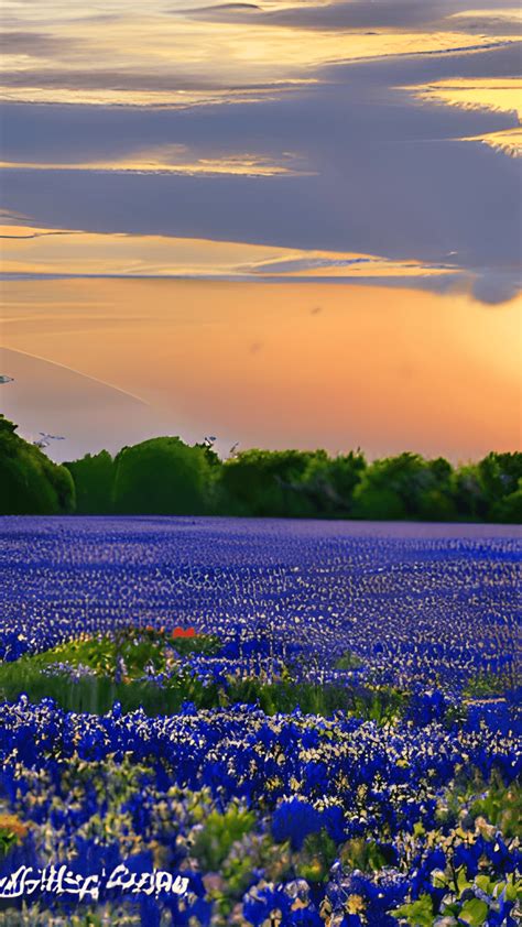 Bluebonnet Field Graphic · Creative Fabrica