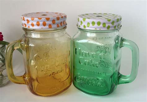 400ml glass mason jars with lid and straw