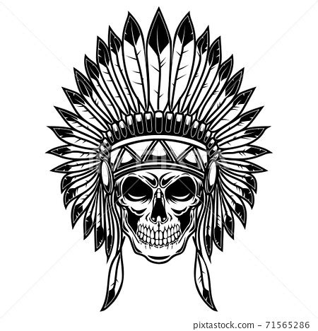 Indian Skull With Headdress