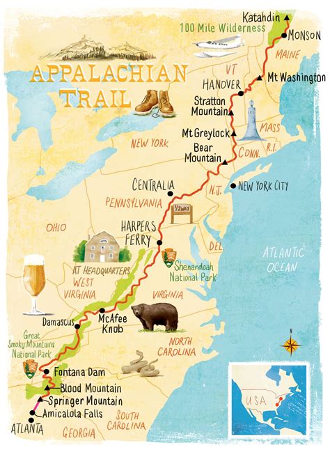 High Resolution Appalachian Trail Map