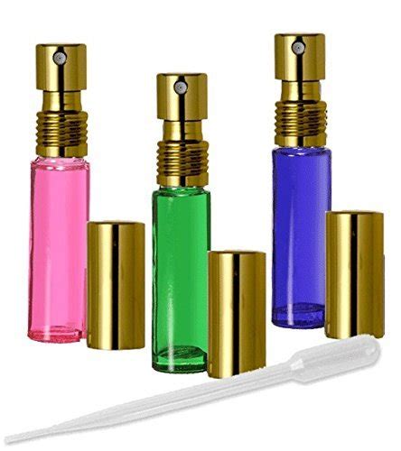 3 Refillable Pink Glass Perfume Atomizers 10ml Grand Parfums .33 Oz ...