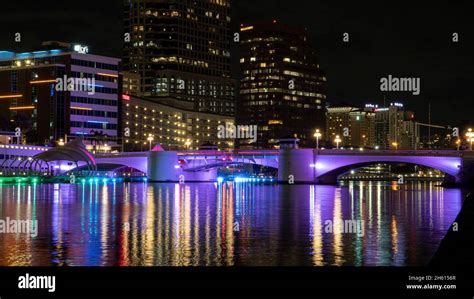 Beautiful View of downtown Tampa at night. The art created by UT Stock ...