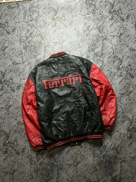 Ferrari × Leather Jacket × Racing Vintage Ferarri Leather Jacket Big ...