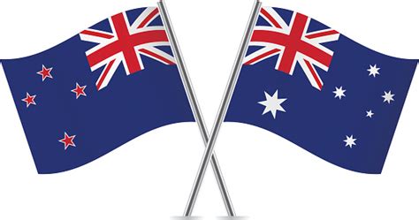 Australische Und Neuseeländische Flagge Vektor Stock Vektor Art und mehr Bilder von Australien ...