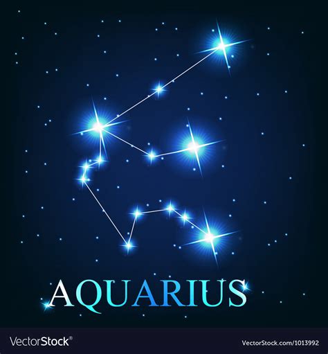 The aquarius zodiac sign of the beautiful bright Vector Image