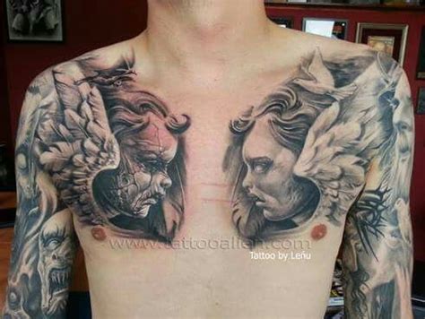 Angel cementery tattoo demon Cool Chest Tattoos, Chest Piece Tattoos, Arm Tattoos For Guys ...