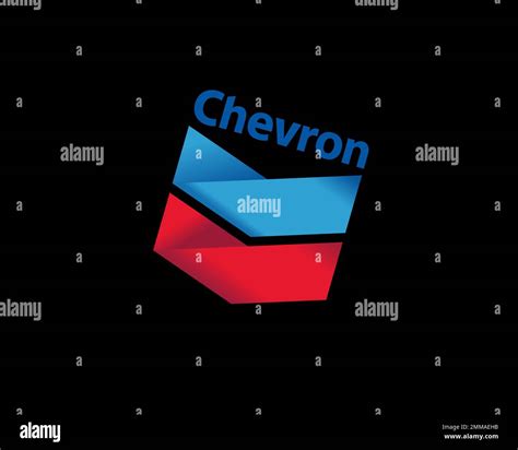 Chevron Corporation, rotated, black background, logo, brand name Stock ...