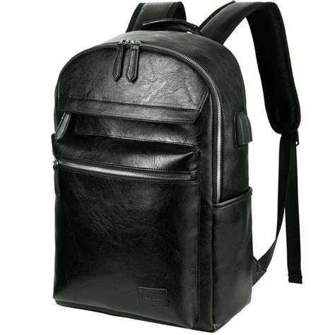 Vbiger - Waterproof Travel Backpack for Men, Vbiger PU Leather Backpack Large-capacity Laptop ...